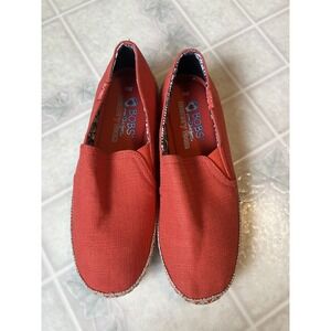 Skechers BOBS Flexpadrille 3.0 Skipper Orange size 8 Casual Canvas Slip-On Shoes